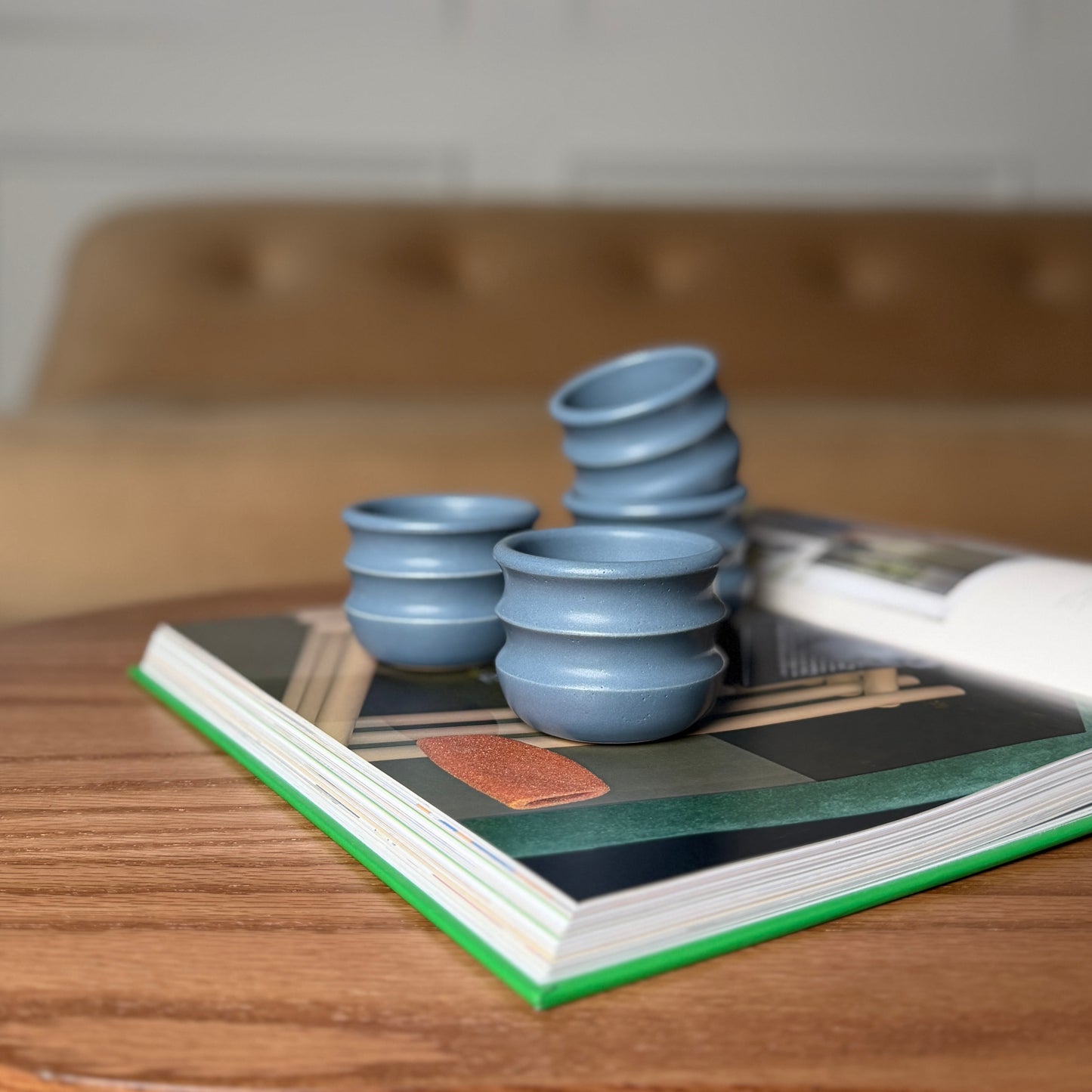 Dusty Blue Arched Cup